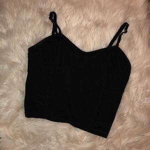 Black crop top tank top
